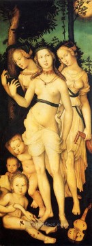 Desnudo Painting - La armonía de las tres gracias pintor desnudo Hans Baldung